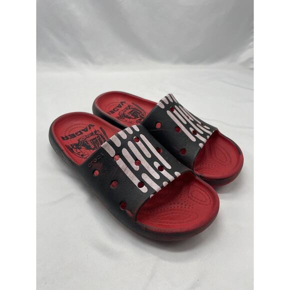 Crocs X Star Wars Darth Vader Unisex Size M5 W7 Black Red Slide Sandals - Picture 3 of 10